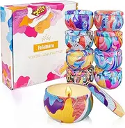 [Fafamara] 9 Pack Scented Candles Set, Multipack Natural Soy Wax Candles, Small Aromatherapy Candles, Tin Can Candle for Women Girl Birthday, Thanksgiving, Christmas