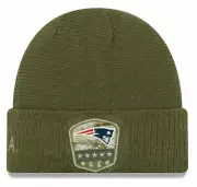 New Era New England Patriots Salute To Service Knit Beanie Hat Cap - Army Green
