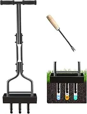Kedoxi Aerator for Lawns, Heavy Duty Hollow Tine Lawn Aerator with Base Frame 38 In, Lawn Aerator Manual Lawn Aerator Lawn Aerator Scarifier Lawn for Your Lawn or Yard and Compressed Soils