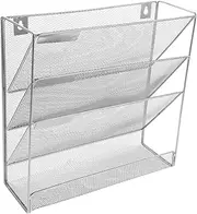 SEWACC Multi-Function Wall Organizer Iron Wall File Rack A4 Document Storage Office Accessory