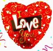 "I Love You" Heart Shaped Red Balloon Large Mylar Foil Romantic Valentines Day