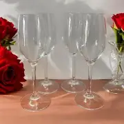 Bormioli Rocco Wine Champagne glasses Set of 4 Clear Glass 8 oz Made in Italy