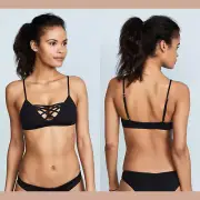 NWT L Space Jaime Crisscross Bikini Top in Black [ SZ Large ] #1206