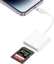 [MFi Certified] Lightning to SD Card Reader for iPhone,Lightning Camera Adapter Trail Camera Viewer SD Card Camera Memory Card Adapter Compatible with iPhone 14/13/12/11/XS/XR/X/8/7/iPad,Plug and Play