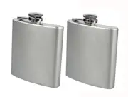 New 2PC Stainless Steel FLASK Screw Cap Hip Pocket Alcohol Liquor Whiskey Party