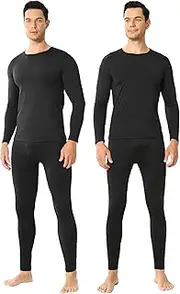 [ViCherub] Men's Thermal Underwear Set Fleece Lined Long Johns Winter Base Layer Top & Bottom 2 Sets for Men