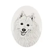 Japanese Spitz tombstone with a picture of a dog Art-Dog