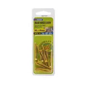 Zenith 8G x 38mm Solid Brass Countersunk Head Wood Screws - 10 Pack