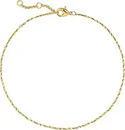 [GDCOIN] Gold Chain Anklets for Women 18K Gold Vacuum Plated, Adjustable Ankle Bracelets for Women, Beads Rhombus Link Lace Anklets Summer Beach Anklets for Women Jewelry Gift