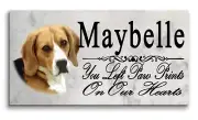 Beagle Memorial Marble Stone Plaque Personalized Garden Plaque Grave Marker Outd