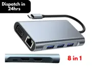 8 in 1 Docking Station Type-C Dual HDMI Laptop Hub Adapter USB-C Triple Display