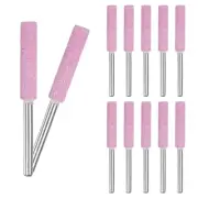 12-Pack 3/16 Inch Titanium Plated Diamond Chainsaw Sharpener [3mm Pink]