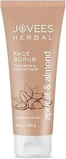 Jov.ees Herbal Apricot & Almond Face Scrub with Almond, Apricot & Wheatgerm Oil For Normal to Dry Skin | Gently Removes dead Skin, Anti-Pigmentation, Tan Removal, Smooth and Clear Complexation 100g