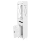 Bathroom Storage Cabinet White Wooden Cupboard Tissue Holder Shelf Organizer
