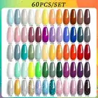 LILYCUTE 60Colors Gel Nail Polish Set Pink White Glitter SoakOff UV LED Manicure