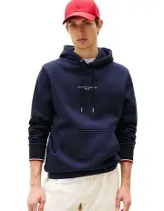 [Tommy Hilfiger] Relaxed Logo Hoodies in Navy