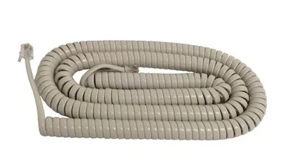25 Foot Long Handset Receiver Curly Cord for Landline Phone Light Ivory Color