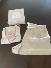 Peter Alexander Nude Satin Set In Size M