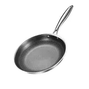 Non Stick Frying Pans, Hybrid Ceramic Stainless Steel Pan, Skillet with Stay-Cool Handle, Non Toxic, PFAS PFOA PTFE Free, Dishwasher Oven Safe, Induction, Com