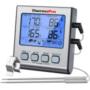 Digital Meat Thermometer with Dual Temperature Probe Large Backlight LCD Food Th