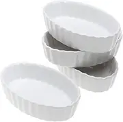BonJour Chef’s Tools Porcelain Creme Brûlee Ramekin Set, 4-Piece, White