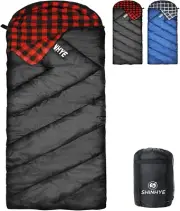 0 Degree Sleeping Bag for Adults - Cotton Flannel 4 Season Cold Weather Winter,