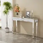 Sparkly Crushed Diamond Decor Console Side Table Mirrored Entryway Aceent Table