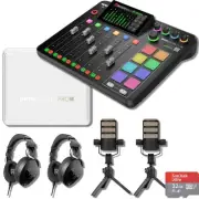 Rode RODECaster Pro 2 Two-Person Podcast Bundle with Rode Podmics, NTH-100