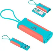 JJC Multi-Function Memory Card Storage Card Case for 2 Micro SD MSD Card + 1 SD Card + 1 Nano SIM Card + 1 USB 3.0 Multi-Function Card Reader (Include) + 1 Card Removal Tool (Include) Blue+Red