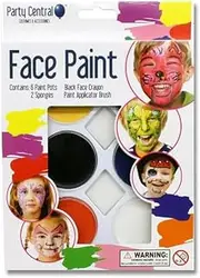 Face Painting Kit for Kids Adults 6 Paint Pots 2 Sponges, Face Paint Set with Stencil One Stroke Split Cakes Palette Non Toxic Rainbow Flora Dolphin Unicorn Flame Body Paint Fast drying