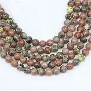[MURUI] ZP 4/6/8/10/12mm Natural Plum Blossom Stone Jaspers Bead Round Loose Spacer Beads for Jewelry Making Findings DIY Bracelet Earrings Y1127 (Color : Plum Blossom Stone, Item Diameter : 10mm x 38pcs)