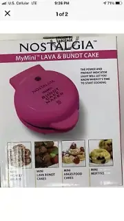 Nostalgia MyMini Lava, Donut, Muffin And Bundt Cake Maker Pink Appliance Bake B