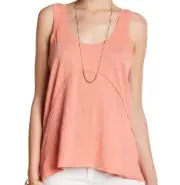 Melrose And Market Pointelle Cross Back Tank Coral Raw Edge Trim Size XS
