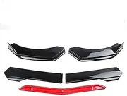 Car Front Bumper Chin Lip Spoilers Body Kits Splitter Skirt Diffuser Protection Guard ，Compatible for Renault Clio 4 5 RS GT 1993-2021(Black Red)