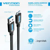 在飛比找蝦皮購物優惠-Vention 數據線硬盤 USB 3.0 轉 Micro 