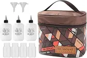 Spice Bag with 7 Spice Jars and 2 Funnels,Outdoor Spice Storage Bag Camping Seasoning Bottle Set for Outdoor Travel Camping BBQ Picnic (Gen Brown)