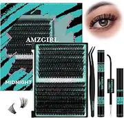Lash Clusters Kit 320Pcs,80 100D DIY Individual Lashes Extension Kit,Lash Bond And Seal,Lash Remover For Eyelashes Extensions,Lash Applicator Tool For False Eyelash Cluster Kit At Home(D-Mix10-16mm)