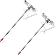 Zerodeko 2Pcs Stainless Steel Kitchen Oil Thermometer Probe Type Food Temperature Gauge Material Easy to Read Dial for Cooking Frying and Grilling