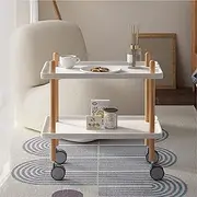 N&V Double Layer Trolly Side Table (White)