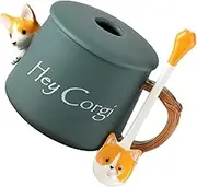 Alipis 1pc Corgi Cup Rotating Coffee Mug Fashionable Mug Cute Corgi Mug Cup Cute Corgi Dog Mug with Lid Ceramic Drinking Cup Simple Milk Mug Ceramics Lovers Juice Glass Multipurpose