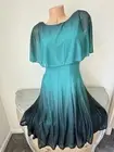 Danny & Nicole Chiffon Ombre Dress L Dress Women A Line Flounce Sparkle Gradient