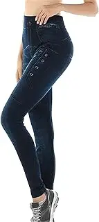 [Generic] Jean Leggings for Women Plus Size Butterfly Printed Denim High Waisted Yoga Pants Stretch Jean Leggings Tights 2025, F-blue, Medium