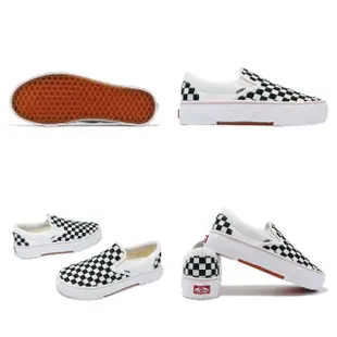 【VANS】休閒鞋 V98CF CHKY Slip On 男鞋 女鞋 白 黑 棋盤格 懶人鞋 厚底 日本線(6344580002)