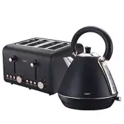 NNEDPE Rose Trim Collection Toaster & Kettle Bundle - Black