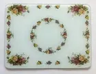 Royal Albert OLD COUNTRY ROSES Tempered Glass Serving Cutting Board Tray