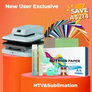 [New User Exclusive] Auto Heat Press Machine 15"x15" + Exclusive Bundle Worth A$144 (36 sheets HTV & 150 sheets Sublimation Paper A4 & Sublimation HTV 12"x5ft & Tools Bundle), Light Blue