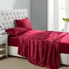 Silk Satin Sheets, 4-Piece Queen Size Satin Bed Sheet Set with Deep Pockets, Coo