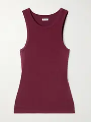 [ST. AGNI] ST. AGNI - Tencel™ Lyocell-blend Stretch-jersey Tank - Burgundy - xx small xx small Burgundy