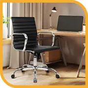 Furb Ergonomic Executive Eames Office Chair Height Adjustable Chair Sliver/Black