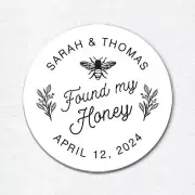 Bridal Shower Favor Stickers, Found My Honey Labels, Bee Party, Honey Jar Favors